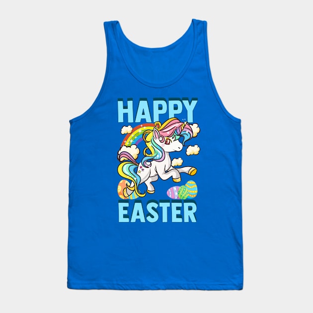 Happy Easter Unicorn Egg Hunt Tank Top by E